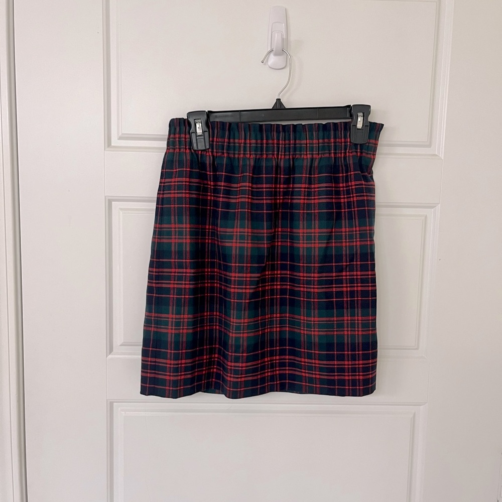 Plaid Women's Skirt - Navy and Red